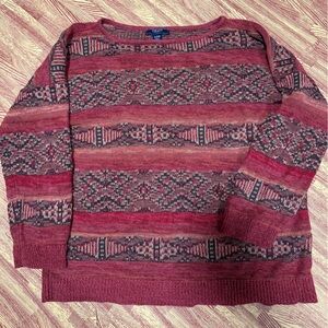 Red and Black Patterned Sweater